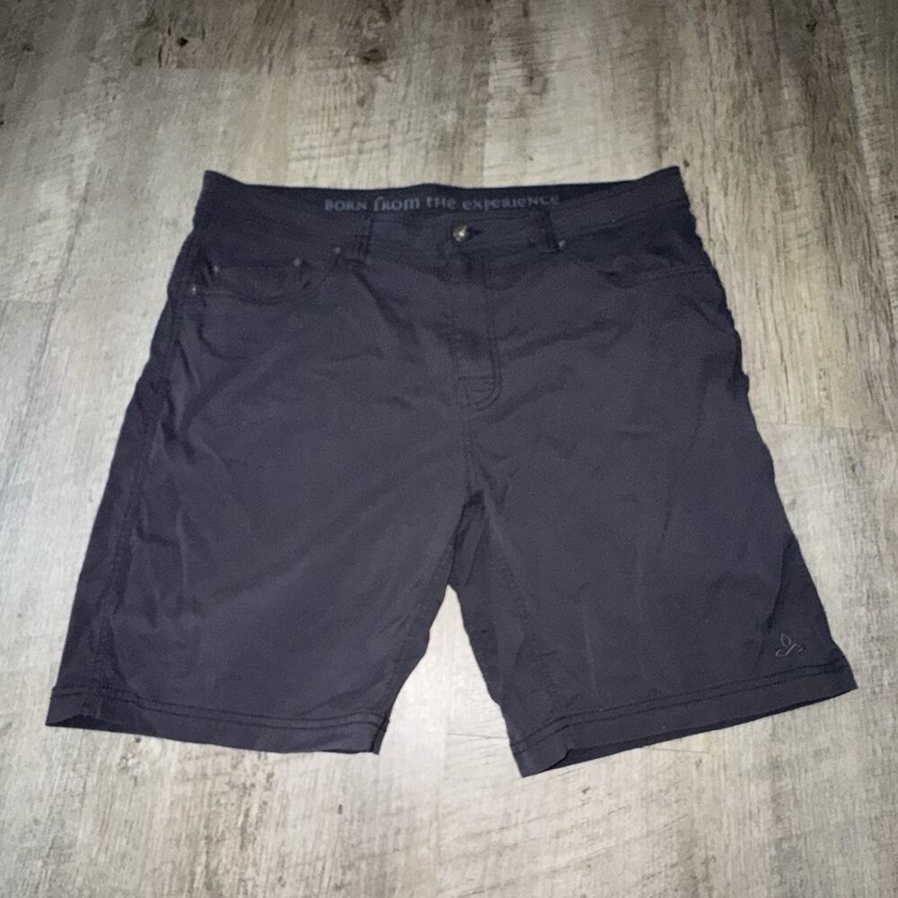 Prana Brion Shorts Mens 38x9 Charcoal Hiking Outdoor 5 Pocket Flat Front Stretch